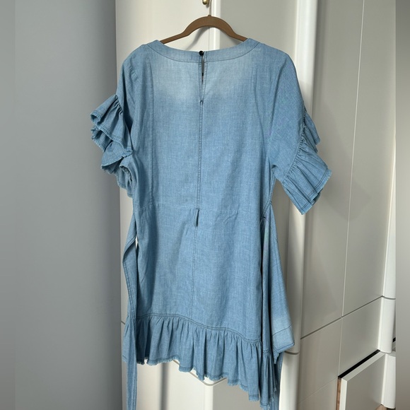 Isabel Etoile Marant Cotton Wrap Mini Dress in Blue. Size 38 - Picture 6 of 10